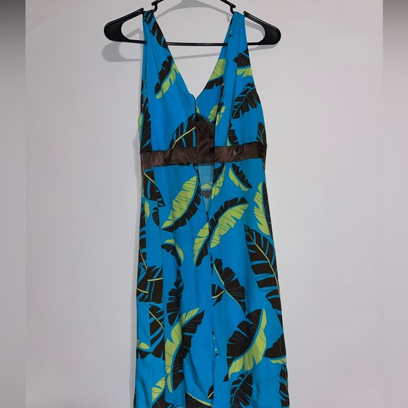 Women's Hawaiian Kealoha clothing company dress blue, green, and brown - Picture 3 of 6
